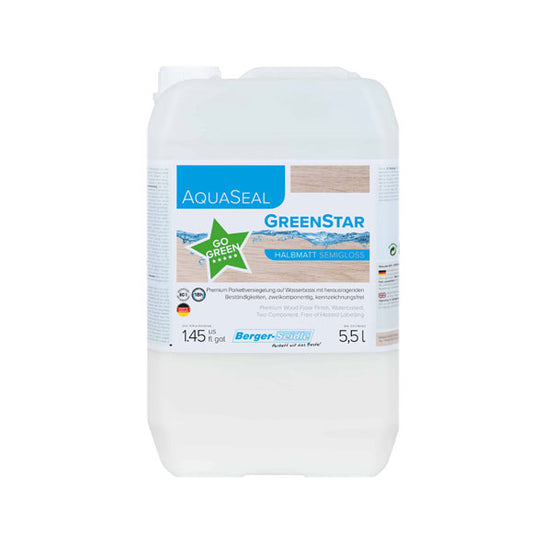 AquaSeal GreenStar – 100% EKO laka virsmām ar ekstremāli lielu slodzi. Premium klases produkts nesatur izocianātus un kaitīgas vielas. Lakai izžūstot, neizdalās CO2 gāze